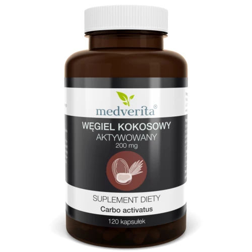 Medverita - Węgiel kokosowy aktywowany 200 mg - 120 kapsułek
